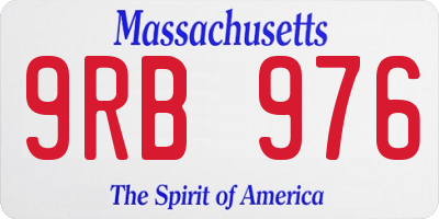 MA license plate 9RB976