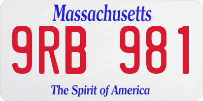 MA license plate 9RB981