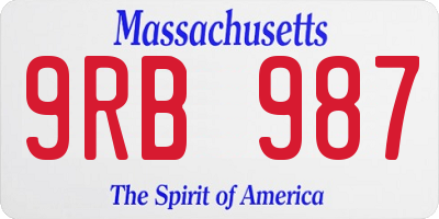 MA license plate 9RB987