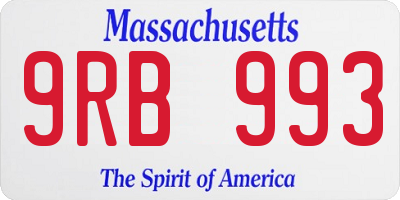 MA license plate 9RB993