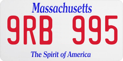 MA license plate 9RB995