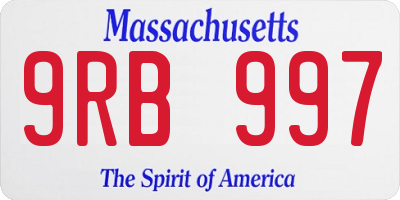 MA license plate 9RB997