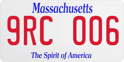 MA license plate 9RC006