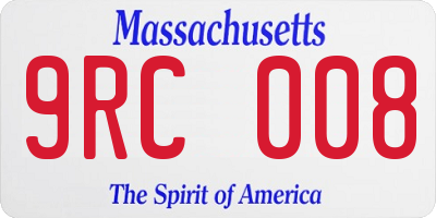 MA license plate 9RC008