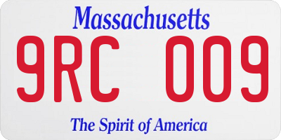 MA license plate 9RC009