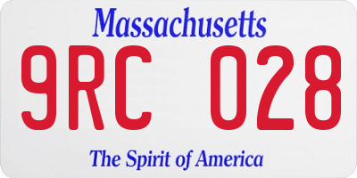 MA license plate 9RC028