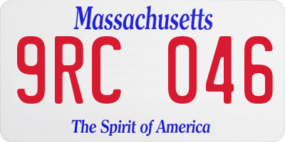 MA license plate 9RC046
