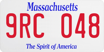 MA license plate 9RC048