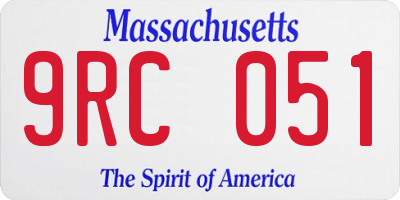 MA license plate 9RC051