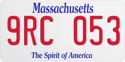 MA license plate 9RC053