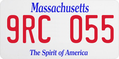 MA license plate 9RC055