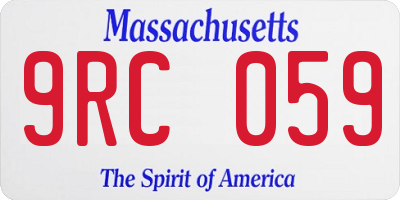 MA license plate 9RC059