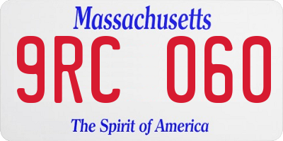MA license plate 9RC060