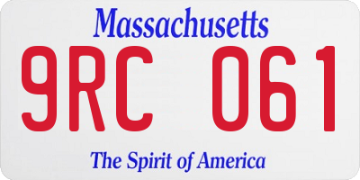 MA license plate 9RC061