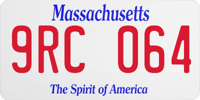MA license plate 9RC064