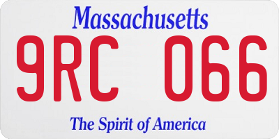 MA license plate 9RC066