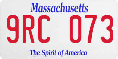 MA license plate 9RC073