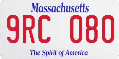 MA license plate 9RC080