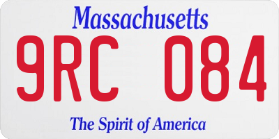 MA license plate 9RC084