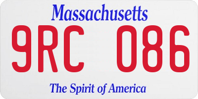 MA license plate 9RC086