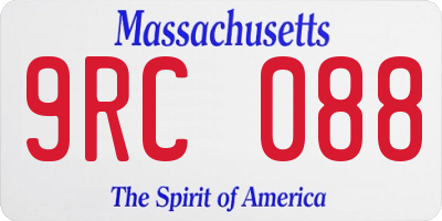 MA license plate 9RC088