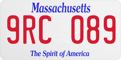 MA license plate 9RC089