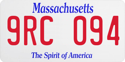MA license plate 9RC094