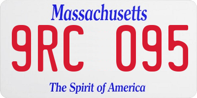 MA license plate 9RC095