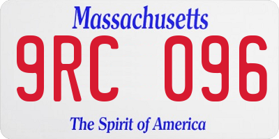 MA license plate 9RC096