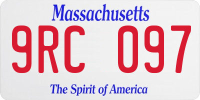 MA license plate 9RC097