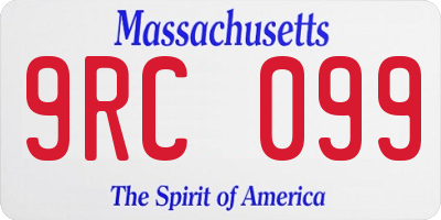 MA license plate 9RC099