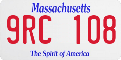 MA license plate 9RC108