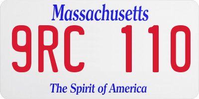 MA license plate 9RC110