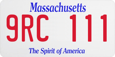 MA license plate 9RC111