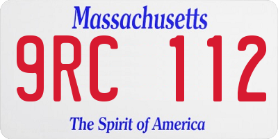 MA license plate 9RC112