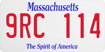 MA license plate 9RC114