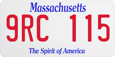 MA license plate 9RC115