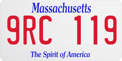 MA license plate 9RC119