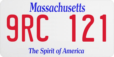 MA license plate 9RC121