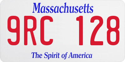 MA license plate 9RC128