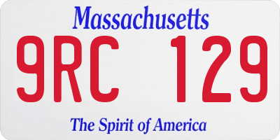 MA license plate 9RC129