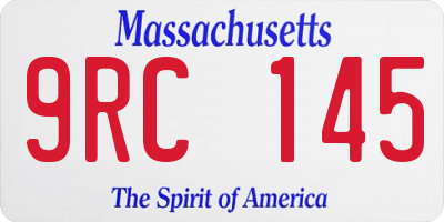 MA license plate 9RC145