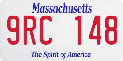 MA license plate 9RC148