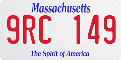 MA license plate 9RC149