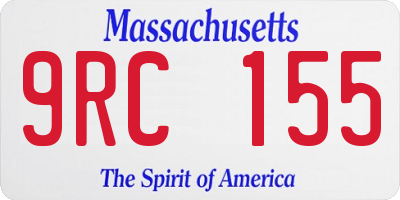 MA license plate 9RC155