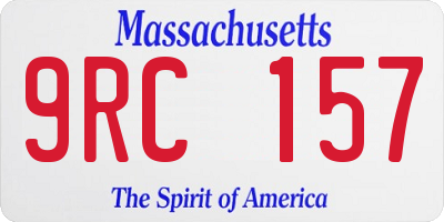 MA license plate 9RC157