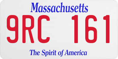 MA license plate 9RC161