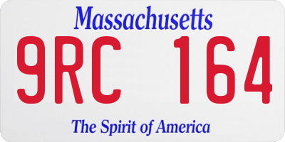 MA license plate 9RC164