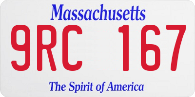 MA license plate 9RC167