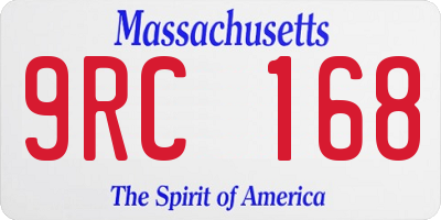 MA license plate 9RC168